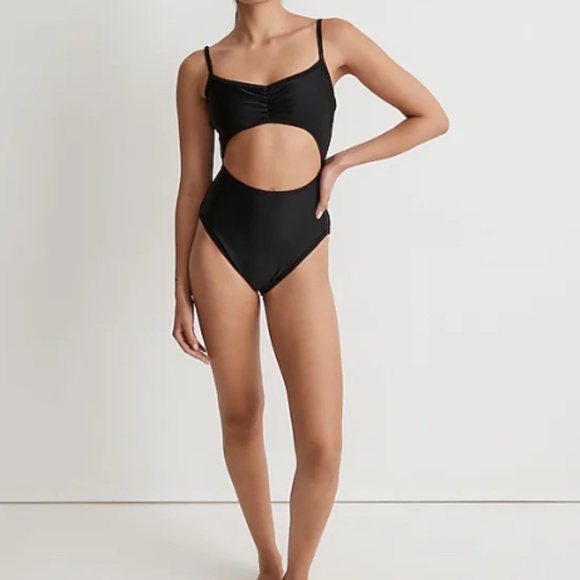 Madewell Other - NWT Madewell Black Cinched Cutout One-Piece Swimsuit SZ S